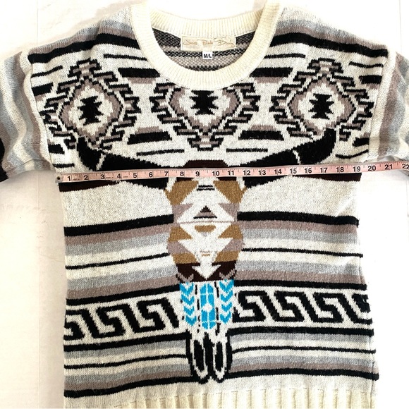 Jen’s Pirate Booty Southwestern Sitting Bull long sleeve oversize sweater Sz M/L - Picture 13 of 16